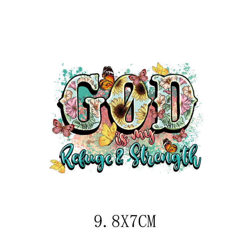 Wholesale 5pcs/pack Yellow sunflower letter heat transfer printing   UV DTF Ready to Press Transfers Wraps