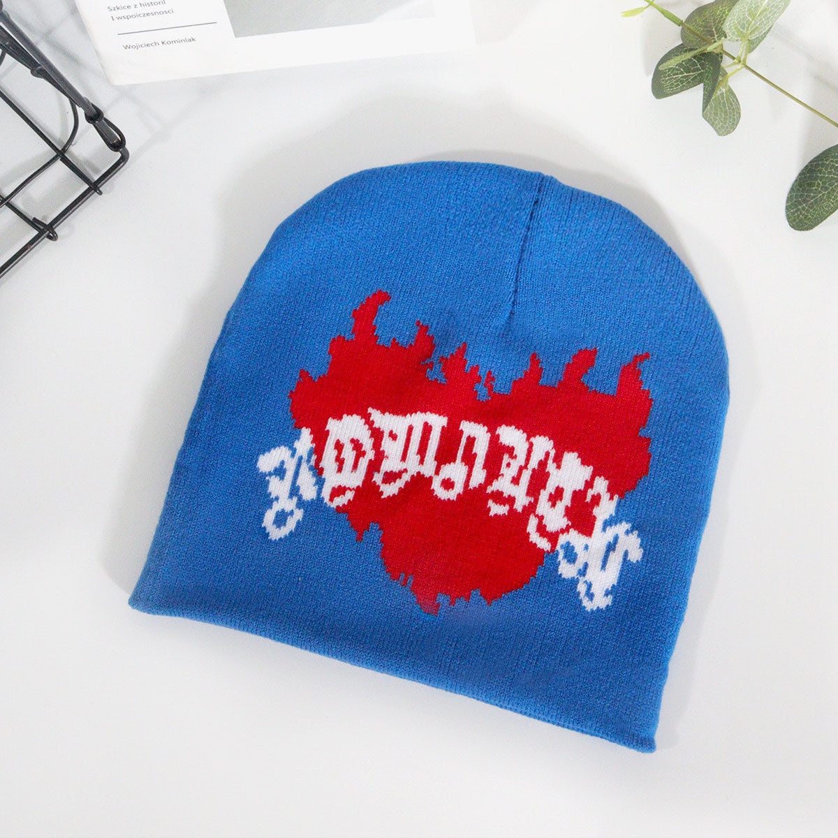 Wholesale Y2K Jacquard Knitted Hat Love Flame Woolen Hat