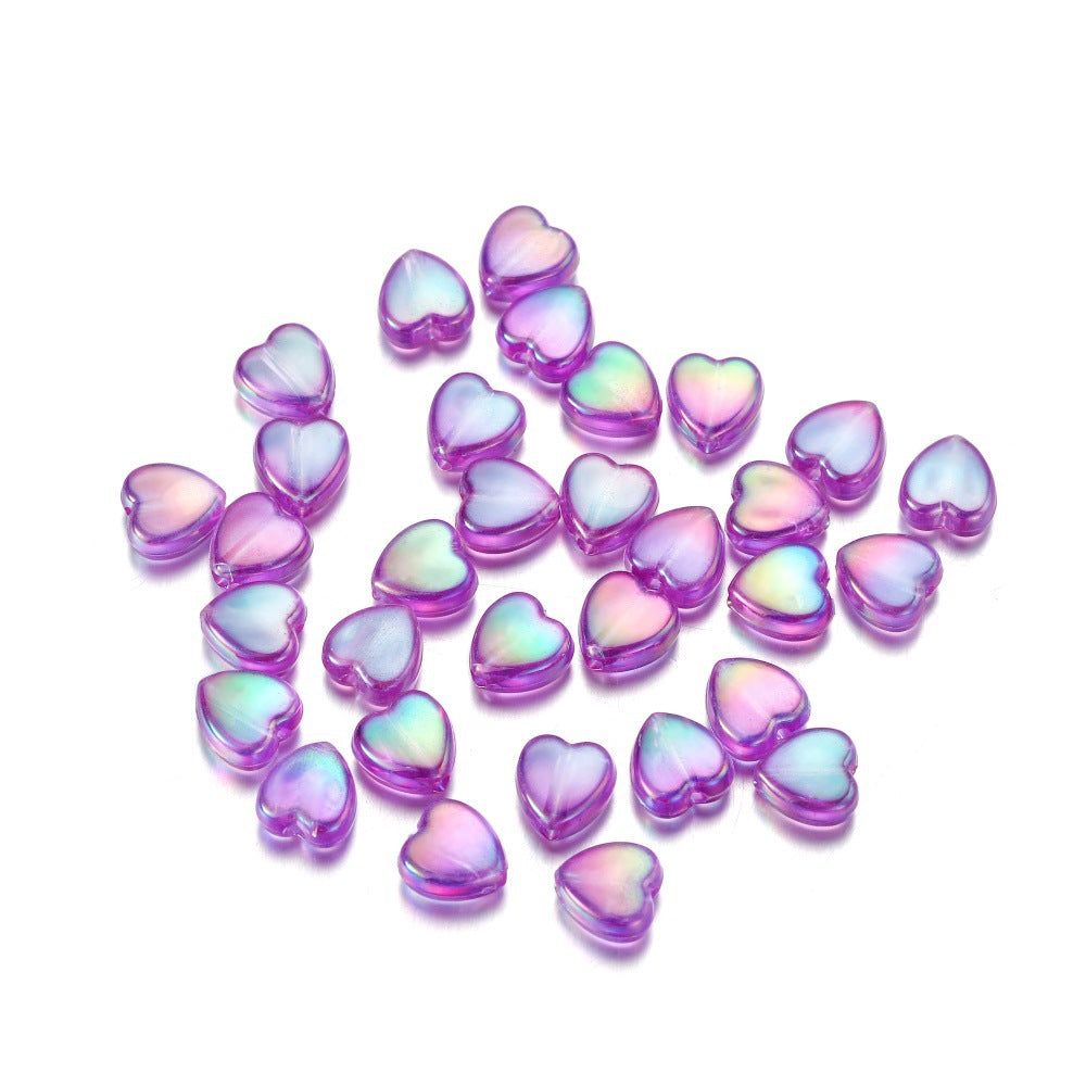 Wholesale 100pcs/pack Acrylic Colorful Love Heart Glossy Beads