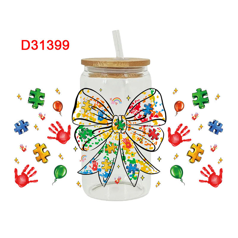 Wholesale Color Puzzle Teacher's Day 16oz Cup UV DTF Wraps