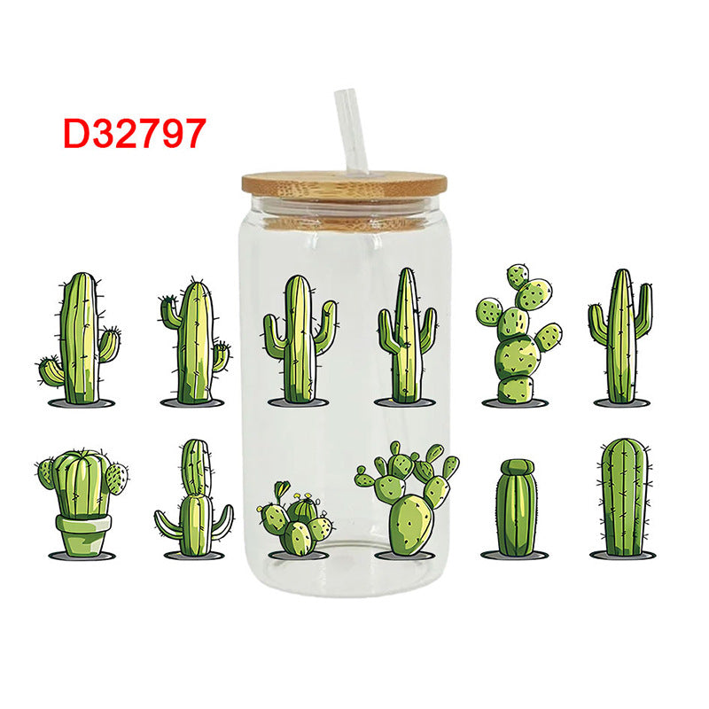 Wholesale Uv Transfer Sticker Glass Cup 16oz Cup UV DTF Wraps