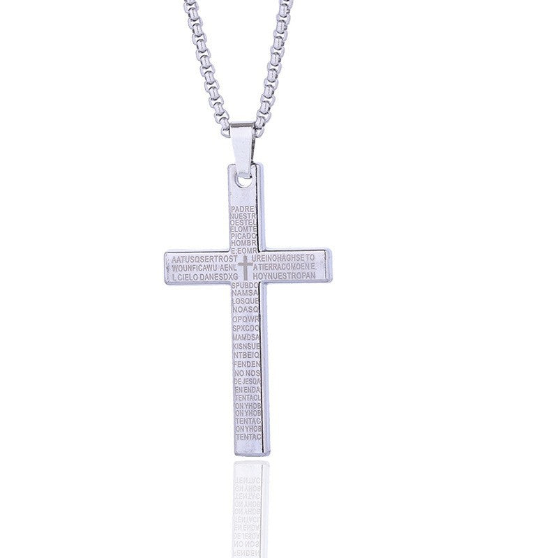 Wholesale Cross Men's Scripture Hip Hop Necklace