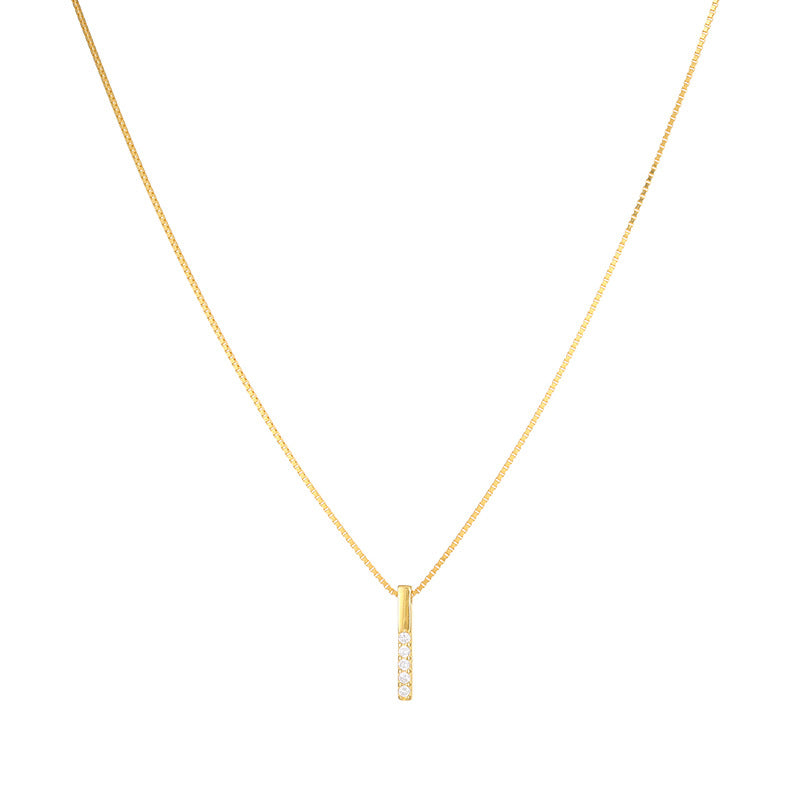 Wholesale S925 Sterling Silver Set Zircon One Character Pendant Necklace