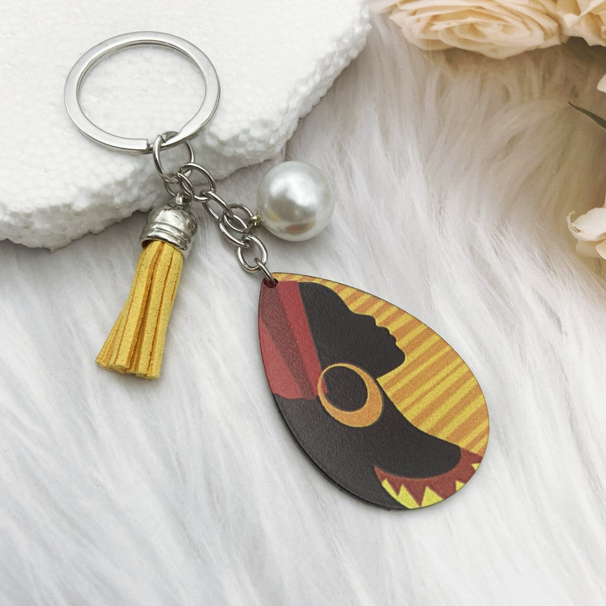 Wholesale Acrylic Black Printed Keychains