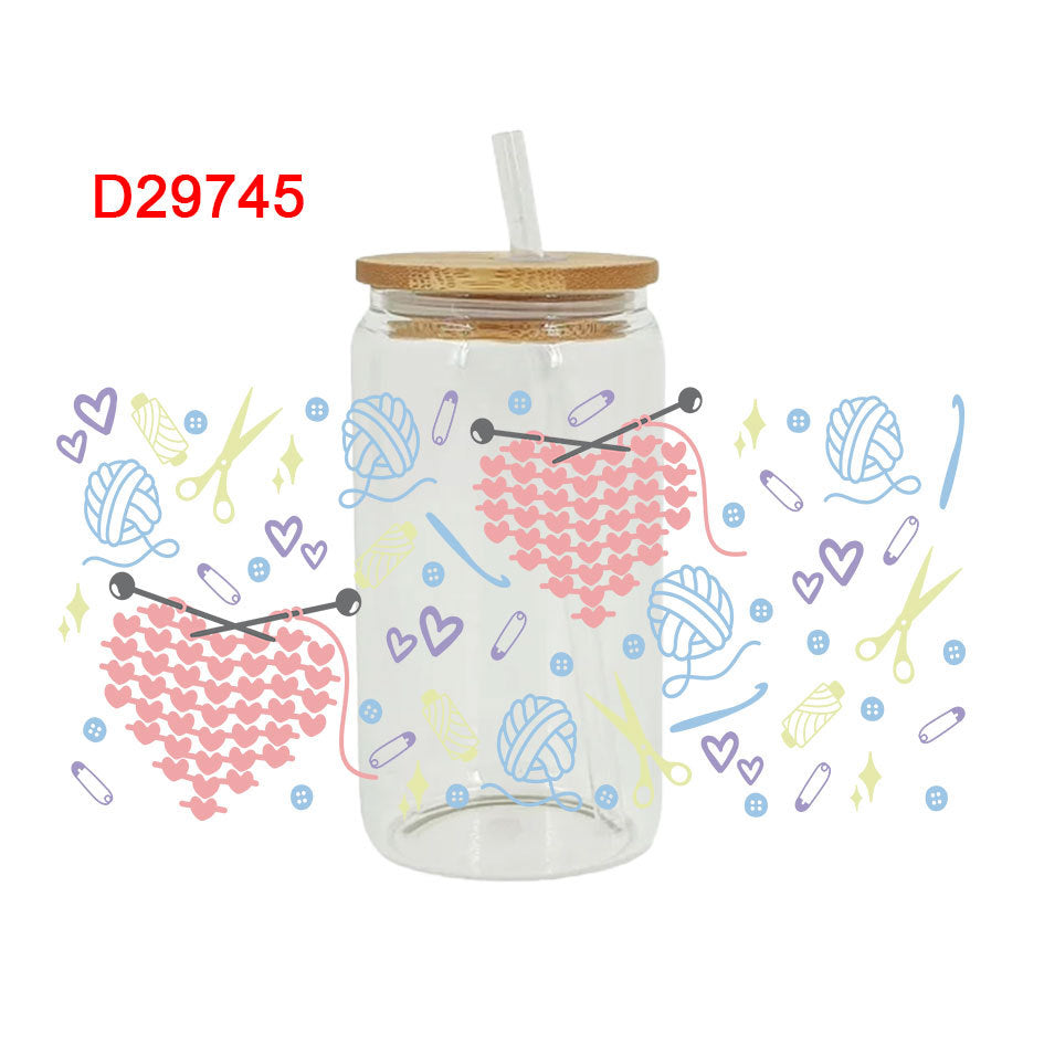 Wholesale Pink Love Bow Valentine's Day 16oz Cup UV DTF Wraps