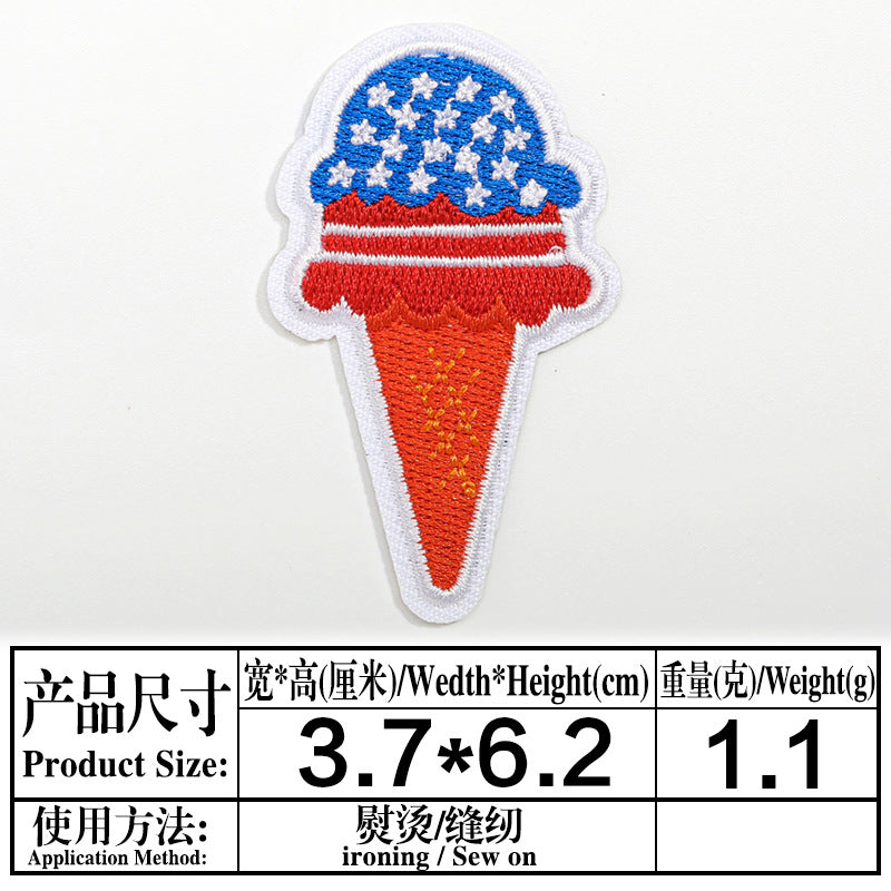 Wholesale Independence Day flag colorful and diverse embroidery DIY patches