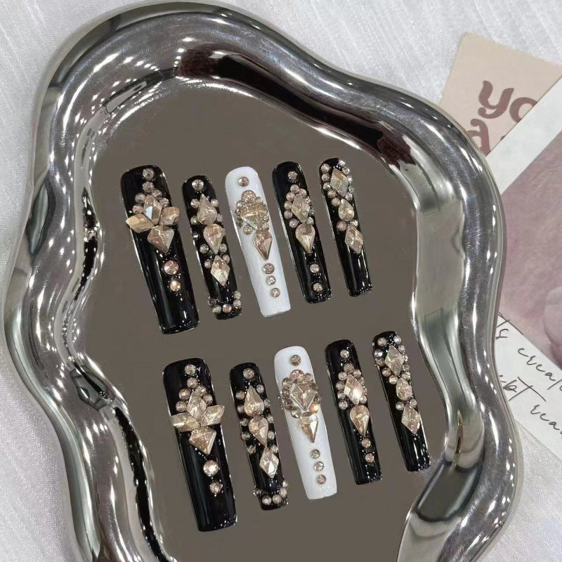 Wholesale Handmade nail polish inlaid with gemstones