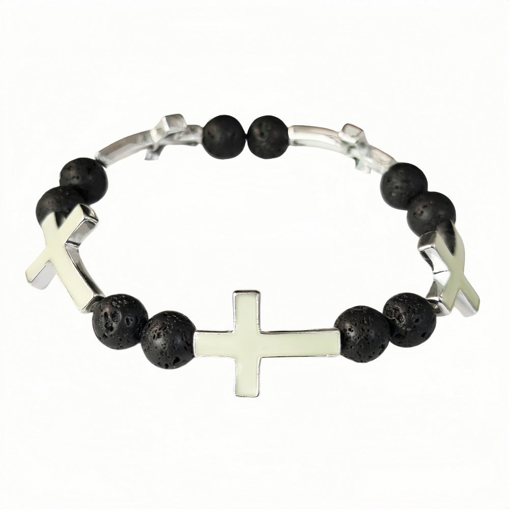 Wholesale Luminous Cross Bracelet Necklace Set