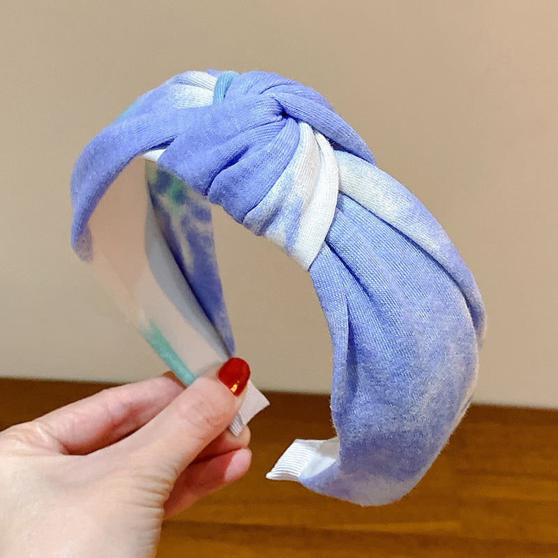 Wholesale Tie Dye Wide Edge Pressed Polyester Headband