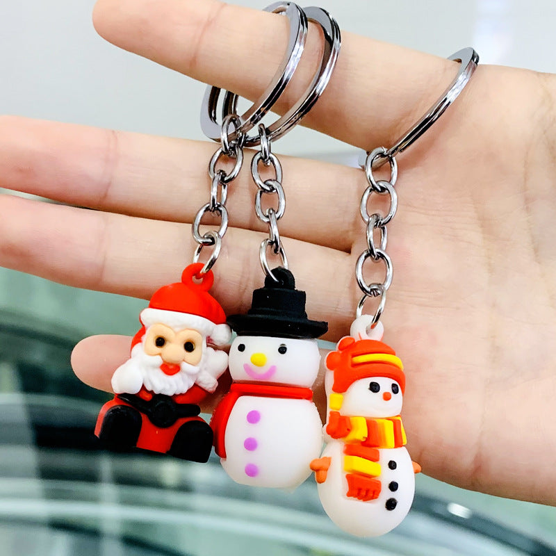 Wholesale 10PCS PVC Cartoon Christmas Series Keychain