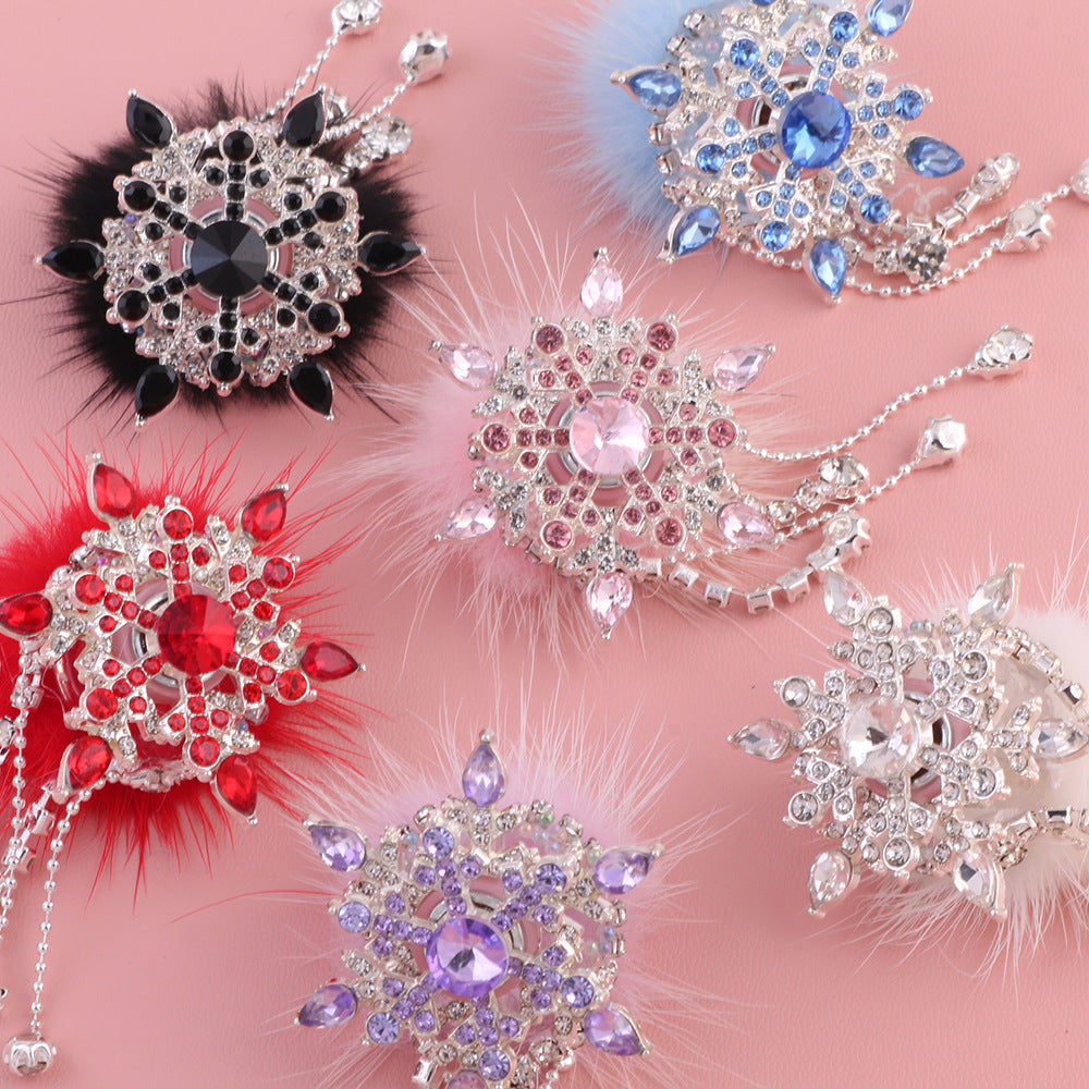 Wholesale Snowflake Spinning Hairy Ball Diamond Ball Crystal Beads