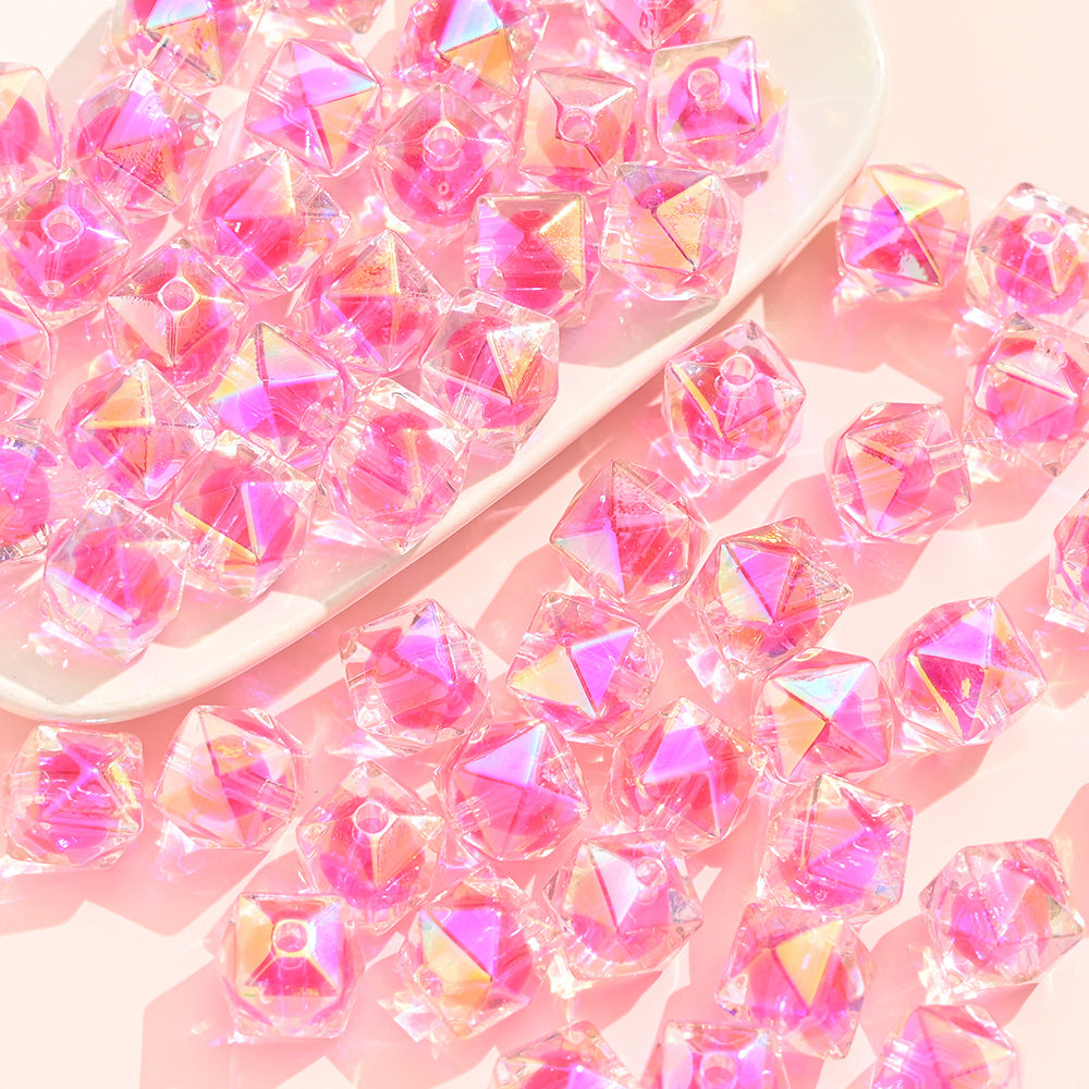 Wholesale 10pcs15MM Electroplated Colorful Acrylic Diamond Beads