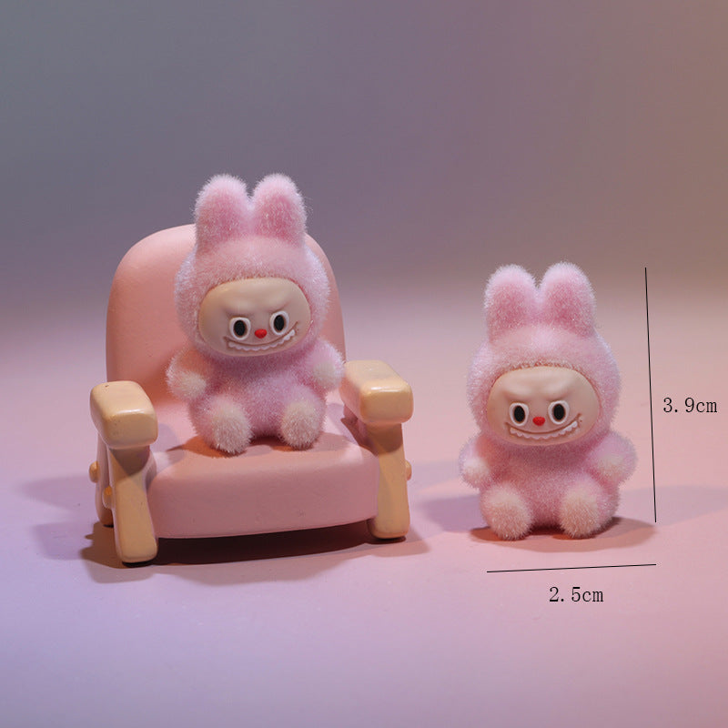 Wholesale 3pcs Mini Flocked Cartoon Doll Pendant Ornaments