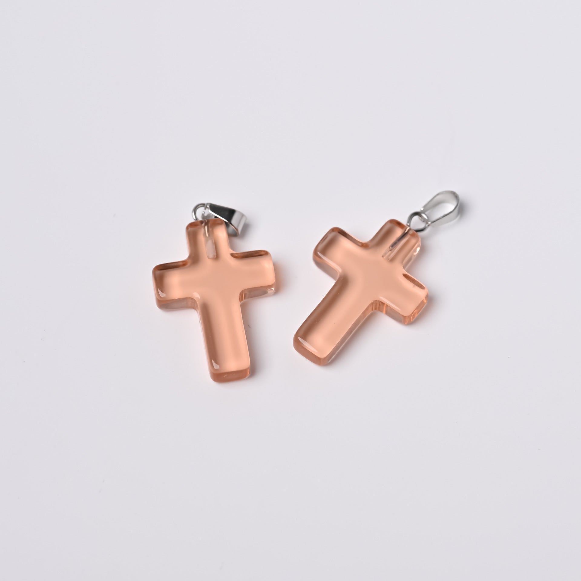 Wholesale Multicolor glass water drop cross pendant accessories DIY