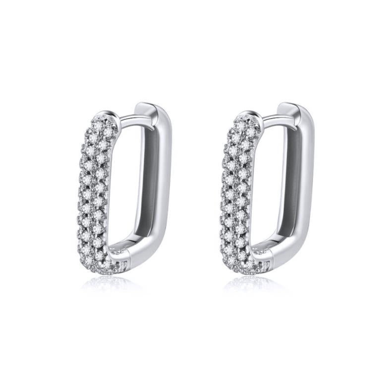 Pendientes geométricos de circón de circón de cobre al por mayor de cobre pendientes geométricos