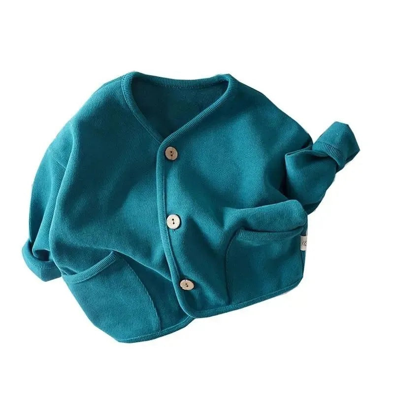 Whoelsale Children's Loose Cotton Long Sleeved Cardigan
