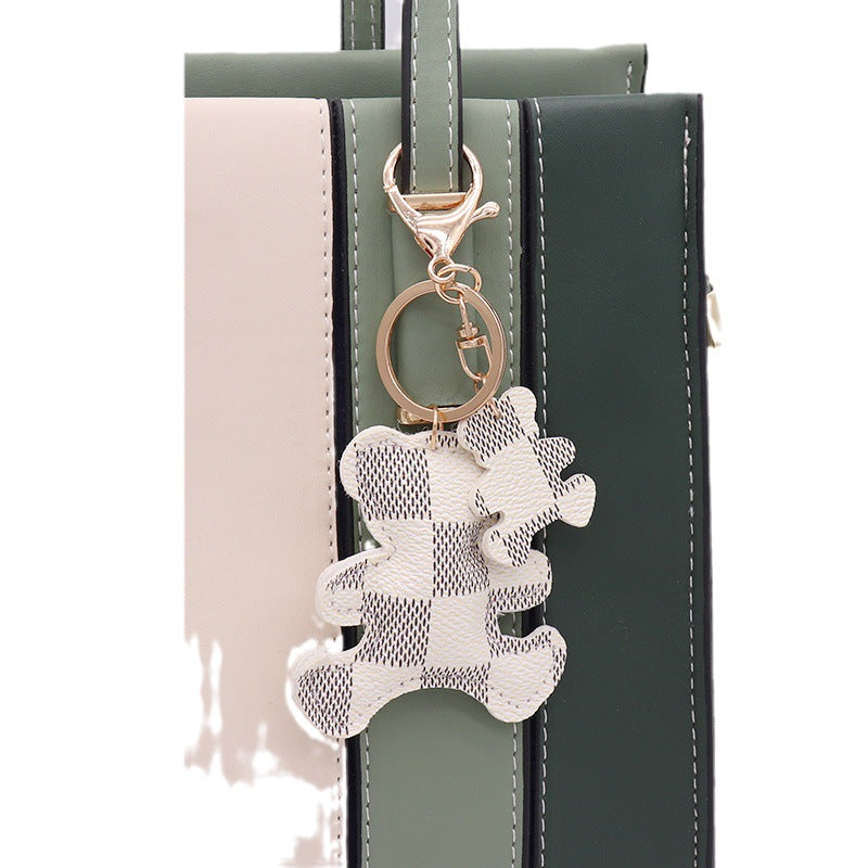 Wholesale PU Leather Bear Keychains