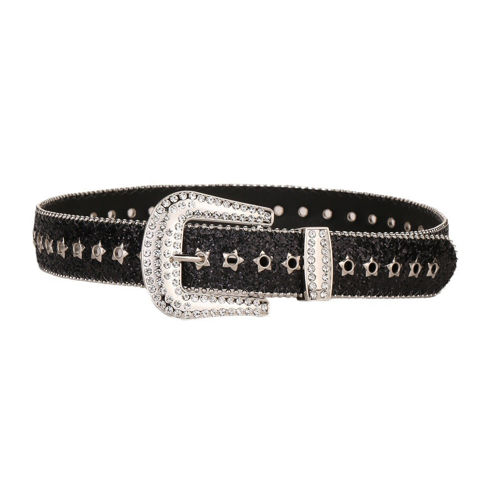Wholesale Y2k Personalized Trendy Sequined Rhinestone Belt
