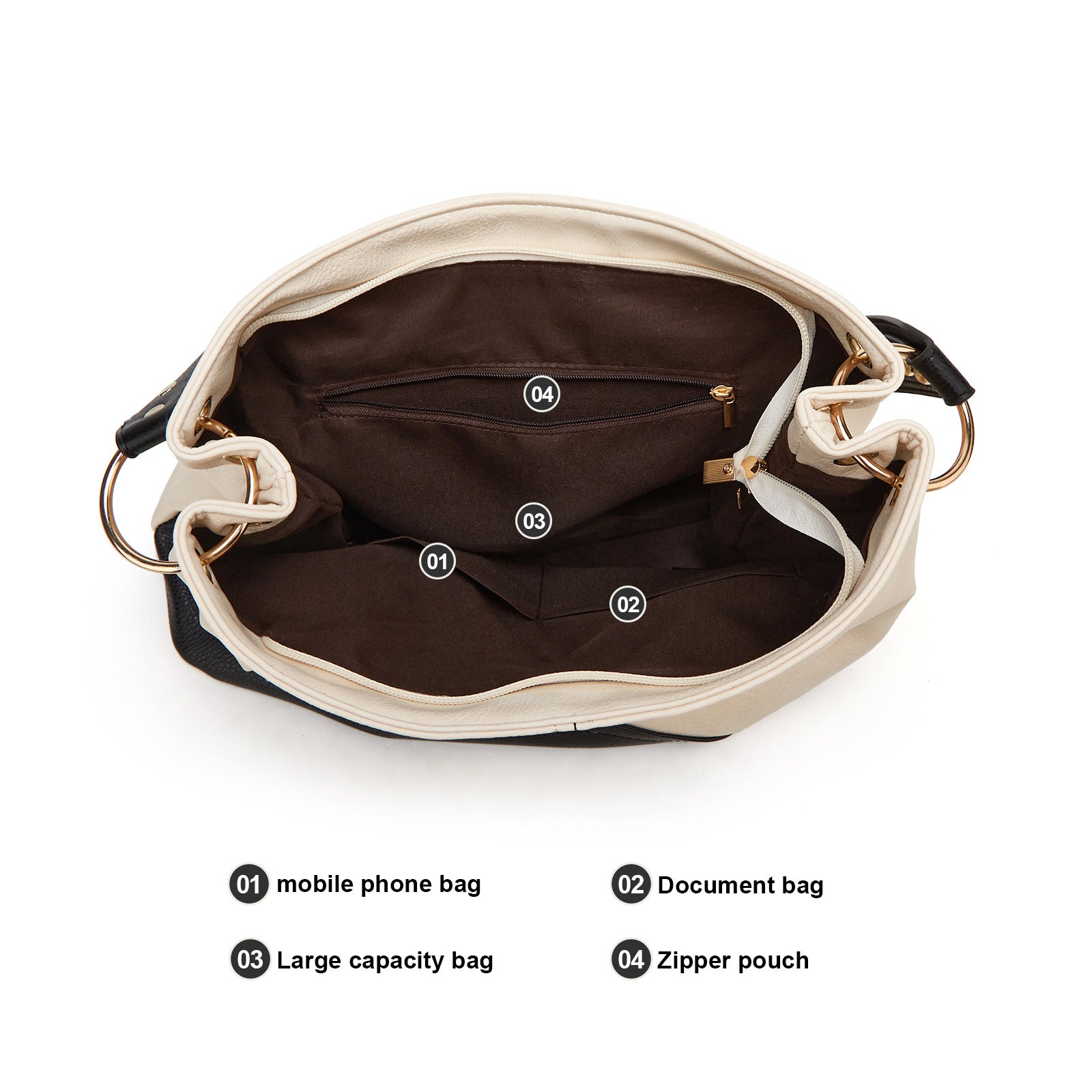 Wholesale PU Stitching Soft Leather Tote Bag