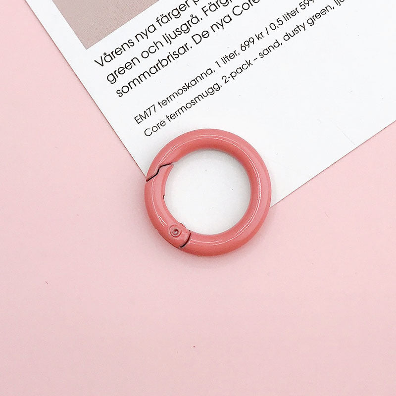 Wholesale 10pcs  New 25mm Spring Ring diy Jewelry Accessories Candy Color Baking Paint Open Ring Hardware Keychain Accessories