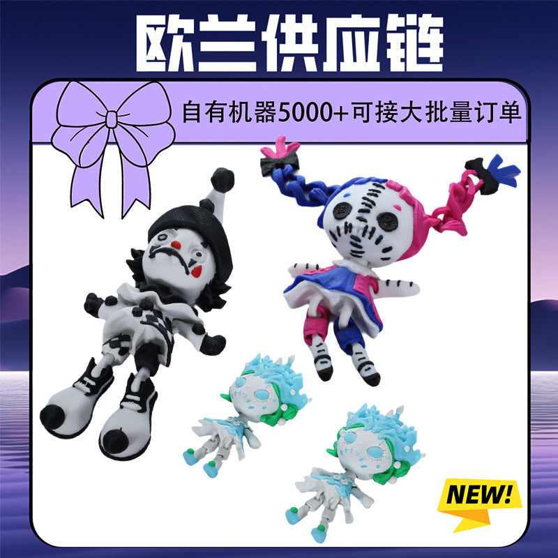 Wholesale 3D Printing Decoration Black and White Doll Desktop Decoration Crafts