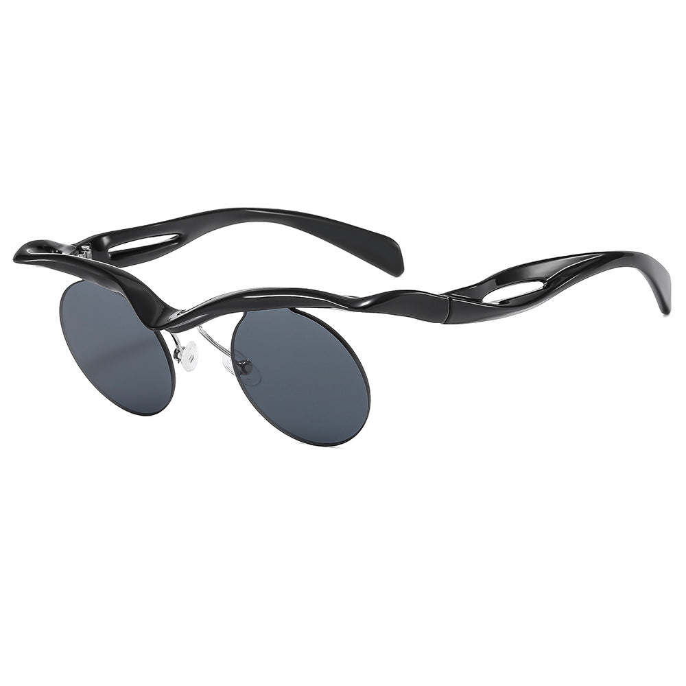 Wholesale Shaped half-frame round frame sunglasses