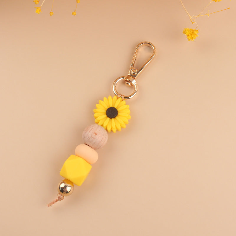 Wholesale Silicone Cartoon Daisy Keychains