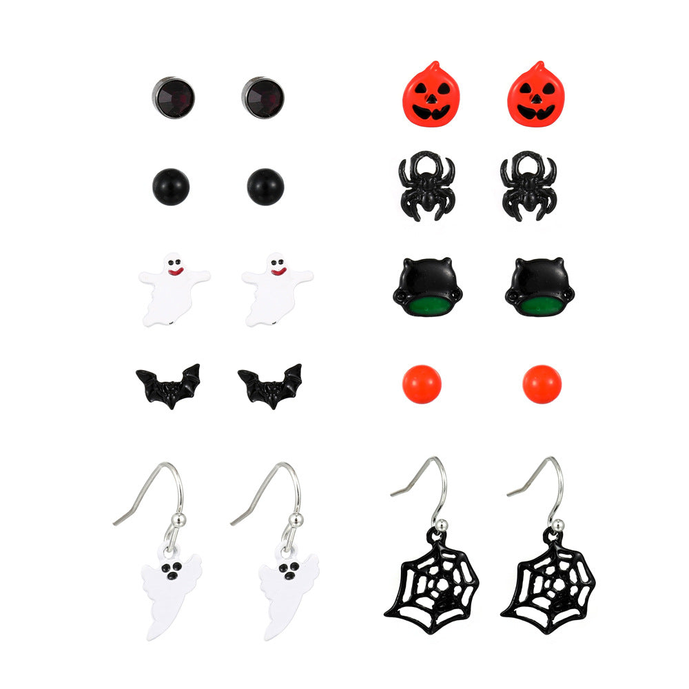 Wholesale Halloween Ghost Skull Vintage Exaggerated Stud Earrings Accessory