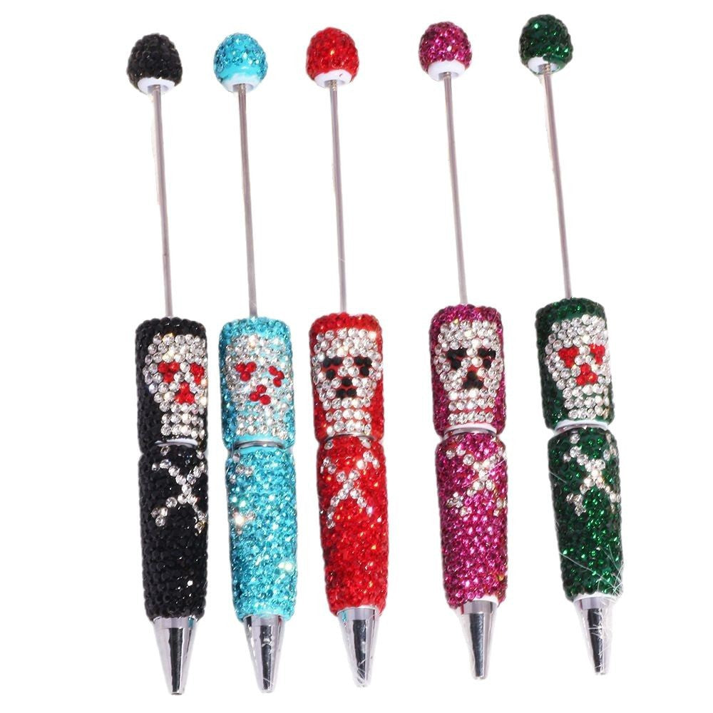 Wholesale Creative DIY accessories clown pirate skull bead pen multi-color pen colorful cute cartoon diamond pen