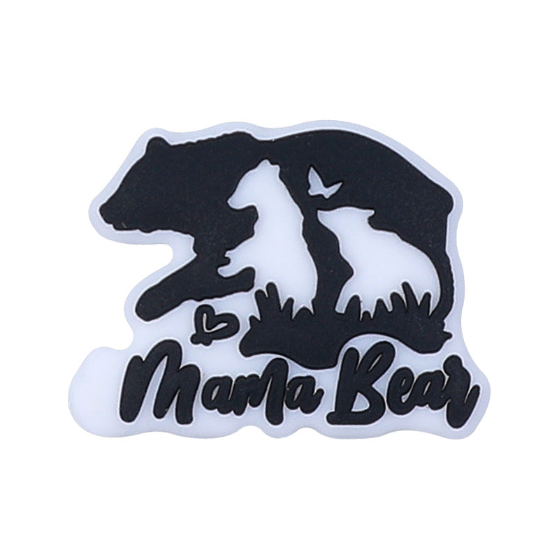 Wholesale 20PCS Animal MOM Silicone Beads