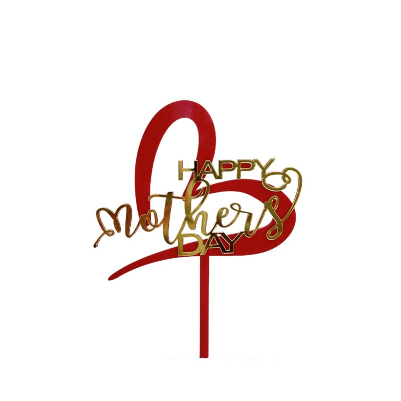 Wholesale 10PCS/PACK Mother's Day Love Letter Acrylic Cake Insert Card