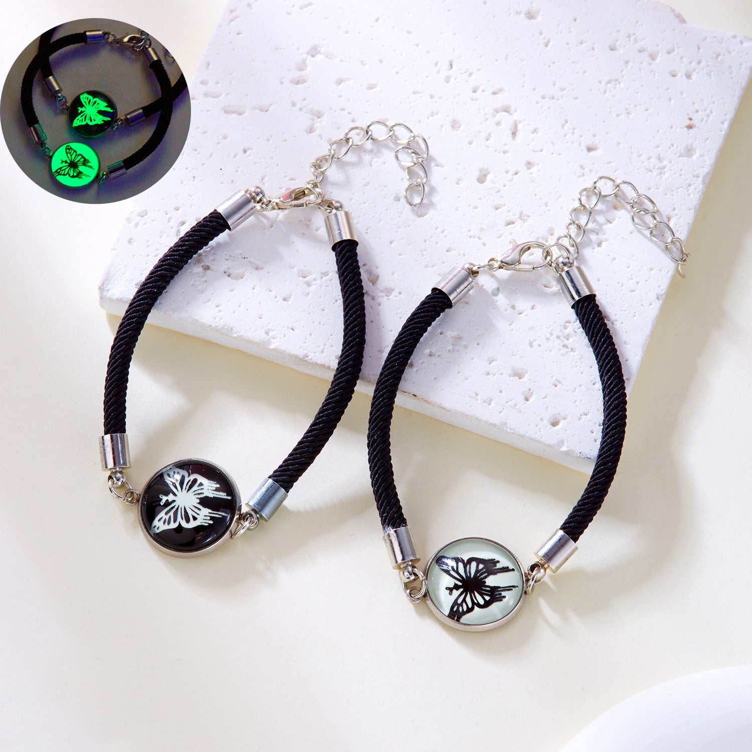 Wholesale Luminous Sun Moon Time Gemstone Couple Bracelet