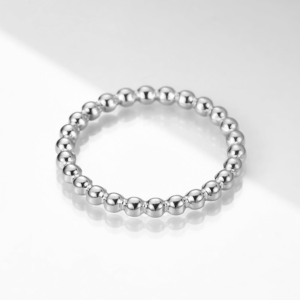Wholesale Minimalist Geometric Bead 2MM Titanium Steel Ring