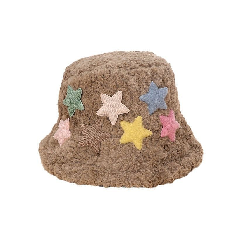 Wholesale Plush Warm Star Bucket Hat
