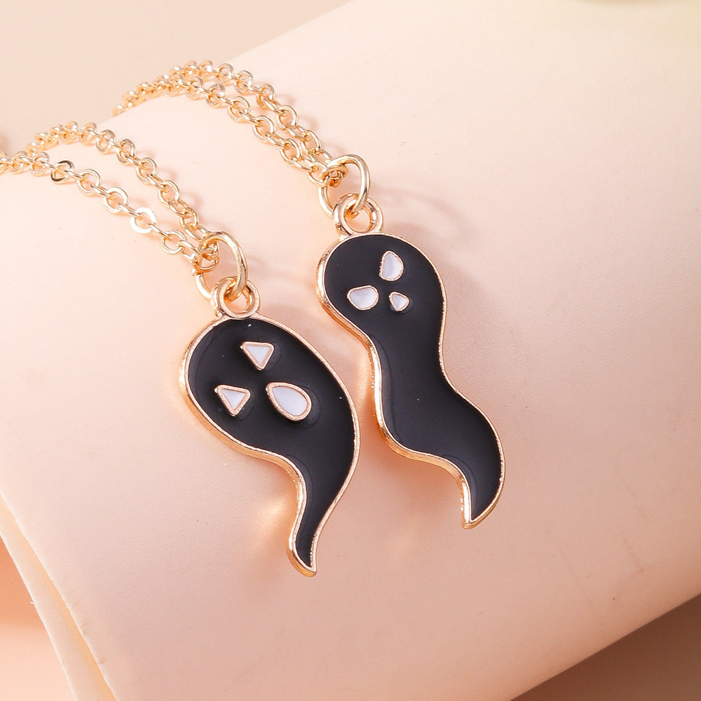Wholesale Halloween Ghost Necklace Cartoon Cute Ghost Alloy Collarbone Chain