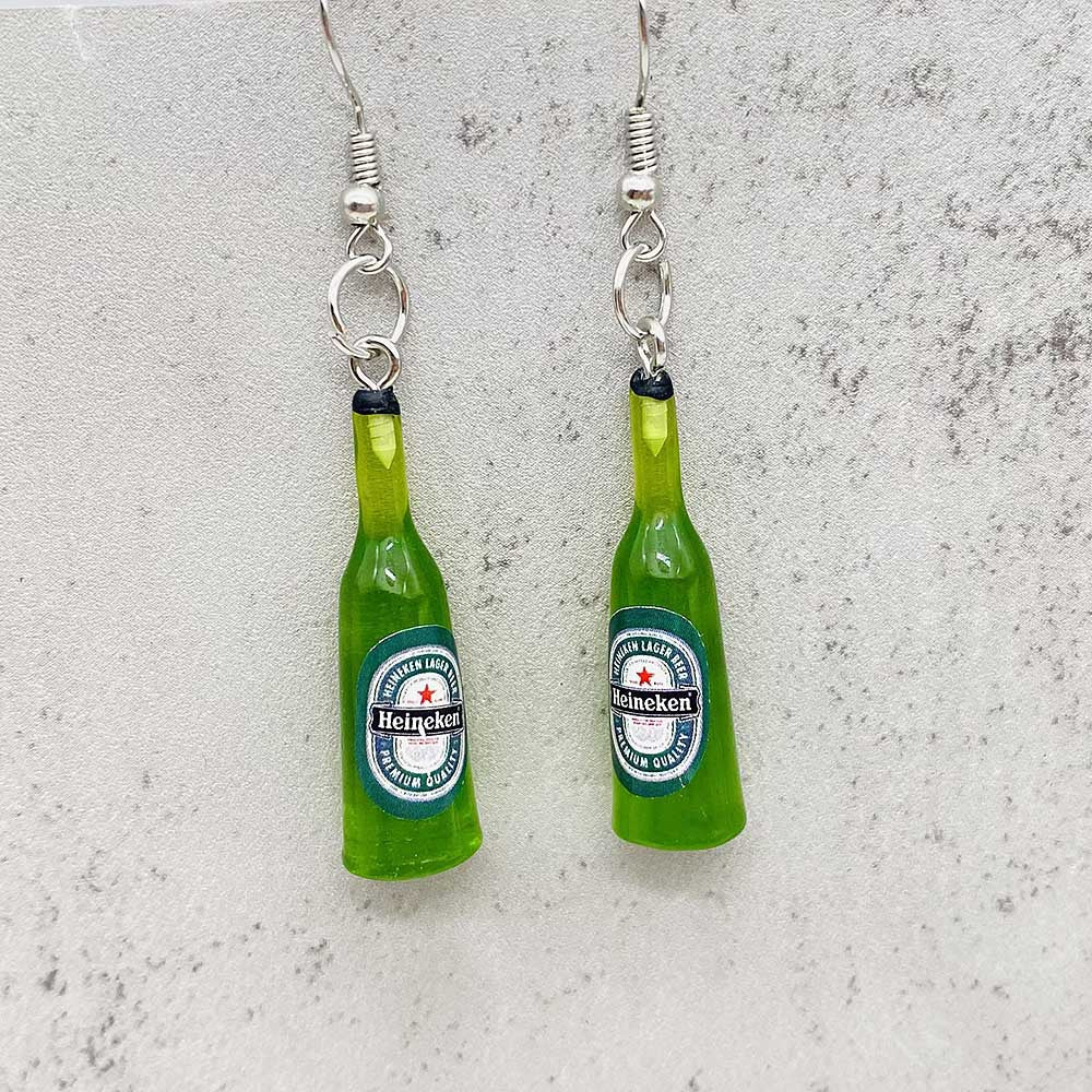 Wholesale Mini Simulated Wine Bottle Resin Three-dimensional Pendant Earrings