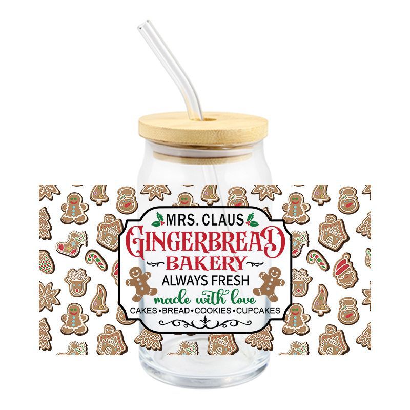 Wholesale 10pcs Christmas Tree House Cartoon﻿ 16oz Cup UV DTF Wraps