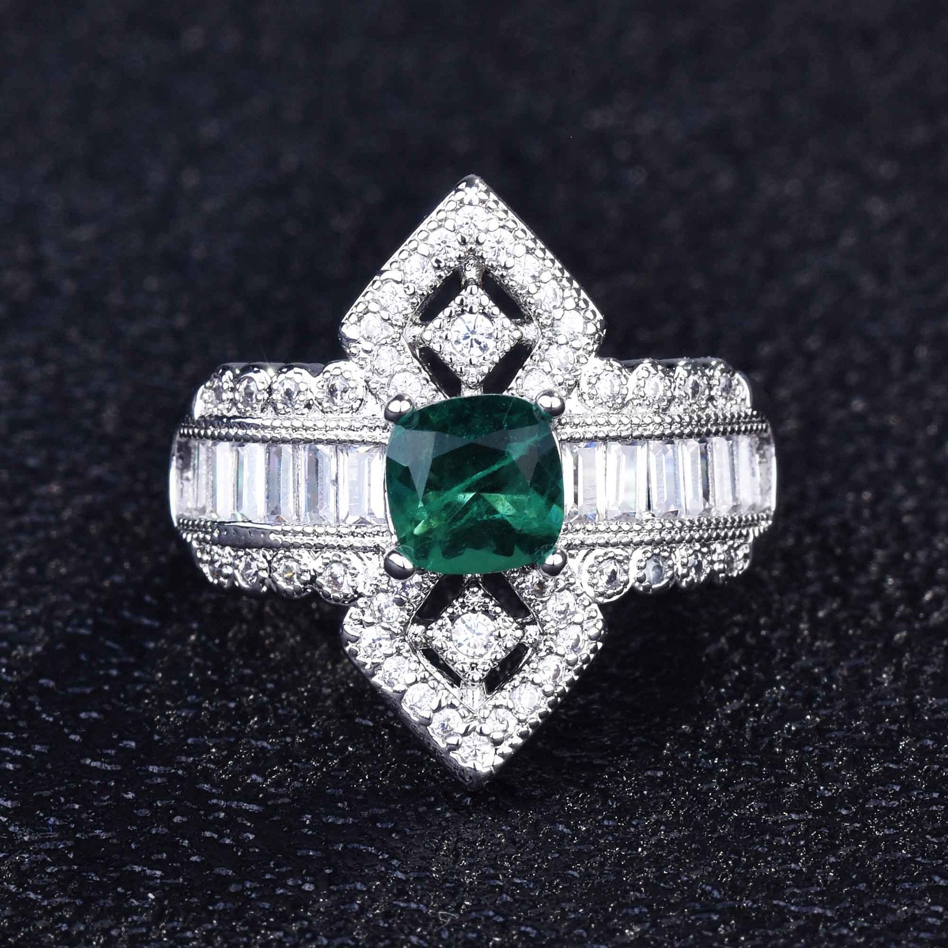 Anillo abierto de pera de diamante de alto carbono de cobre micro de cobre al por mayor