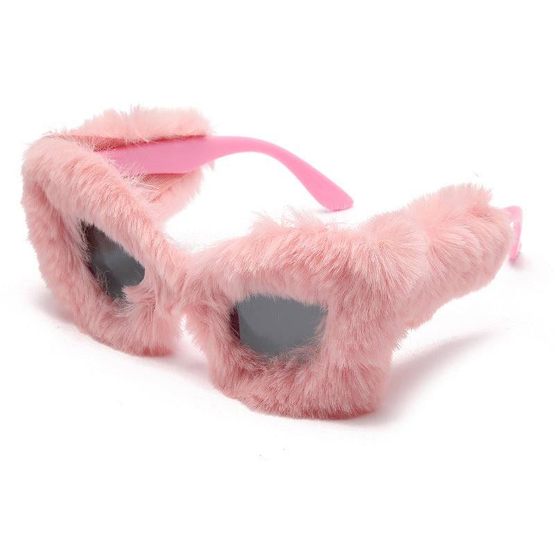 Wholesale Plush Cat Eye PC Sunglasses