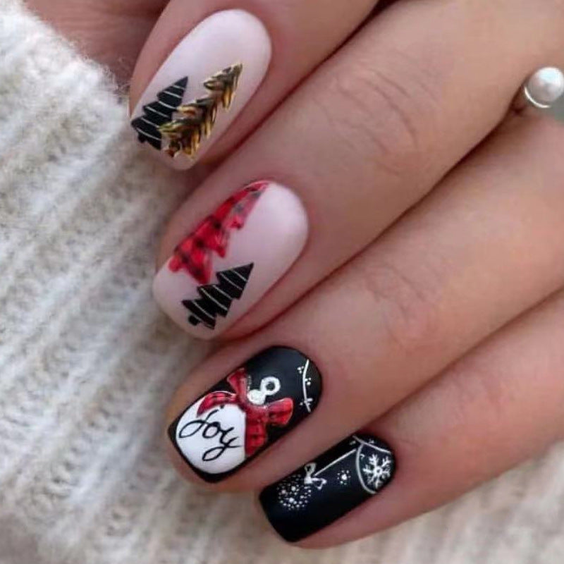 Wholesale Plastic Short Santa Claus Red and Green Nail Patches