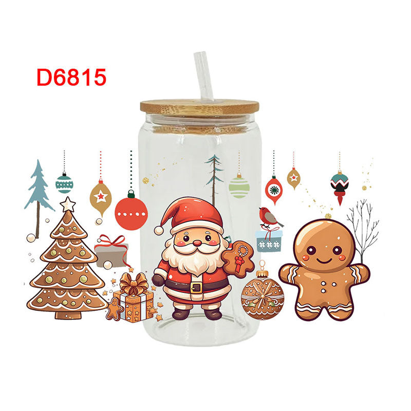 Wholesale Colorful Christmas Series 16oz Cup UV DTF Wraps