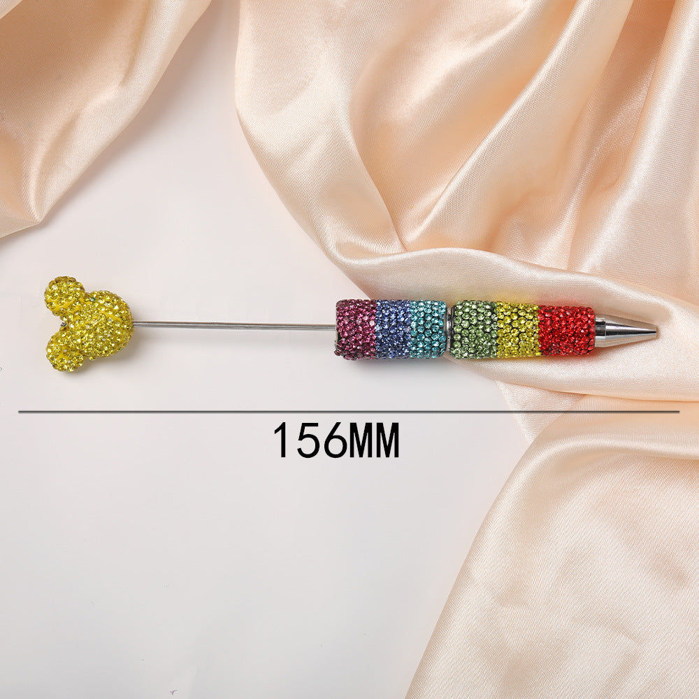Wholesale  Rainbow Gradient Full Diamond Beadable Pens DIY Beadable