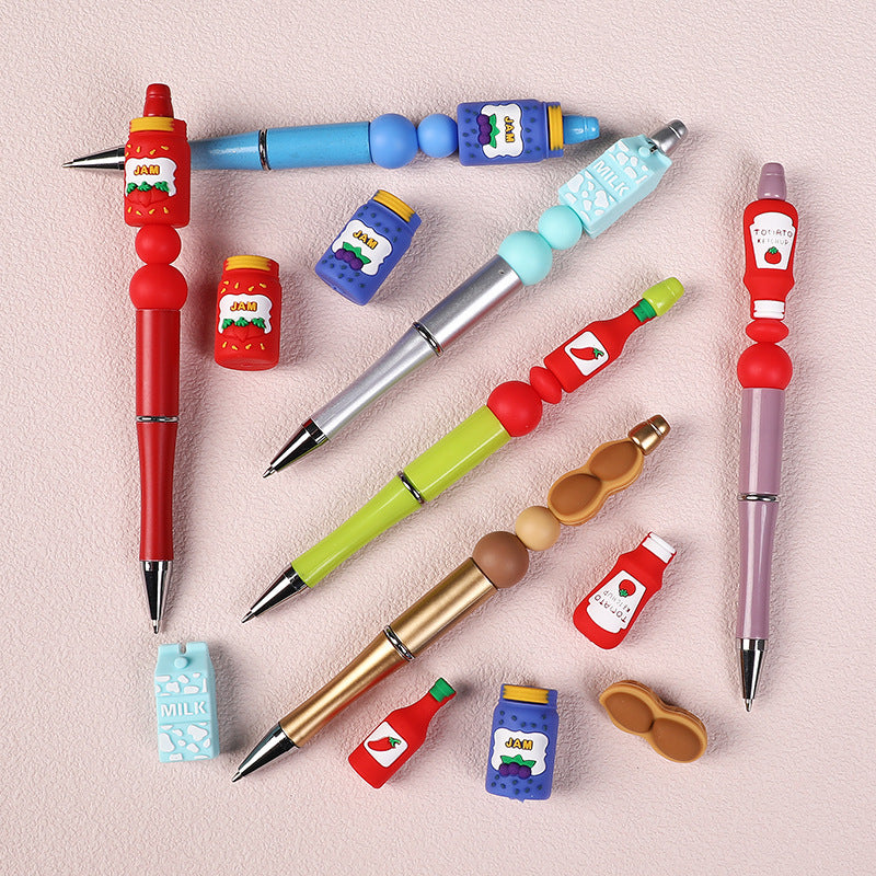 Wholesale 20pcs/pack bottle 3D cartoon silicone beads