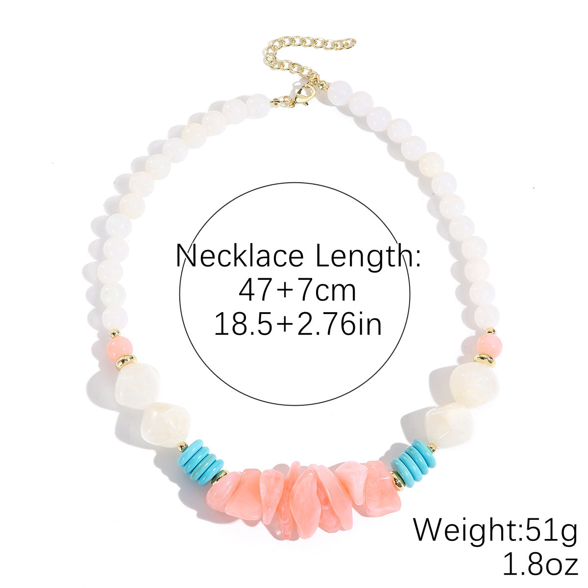 Wholesale Geometric acrylic beaded necklace