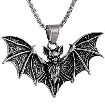 Wholesale Gothic  Bat Pendant Titanium steel necklace