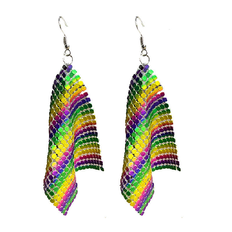 Wholesale 2pairs/pack Feather Metal Leather Earrings