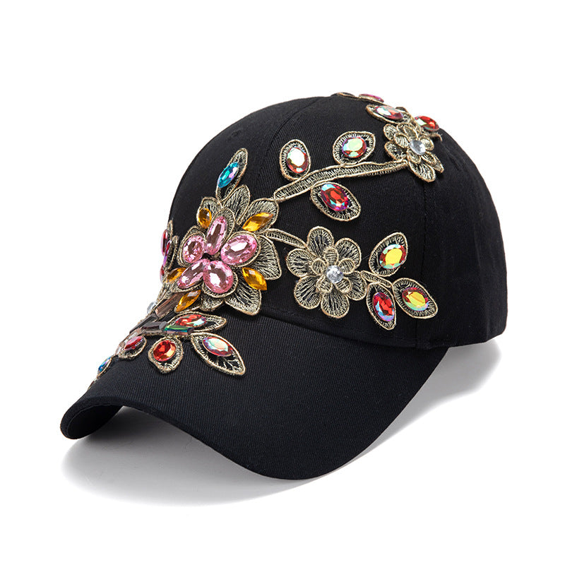 Wholesale Handmade Diamond Gilt Edged Louver Cotton Baseball Cap