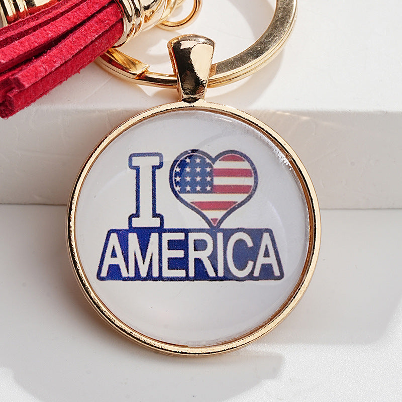 Wholesale Color Printing Eagle Time Gems Metal Keychains