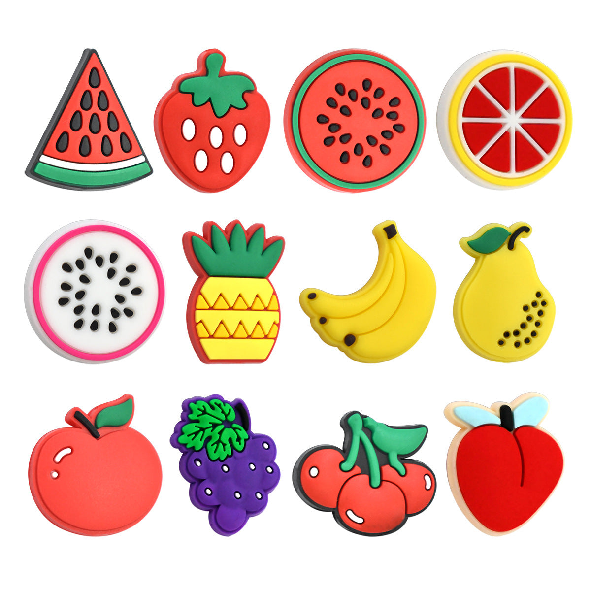 Wholesale  Random 100pcs/pack  Cute cartoon fruit series soft gel ballpoint pen beads