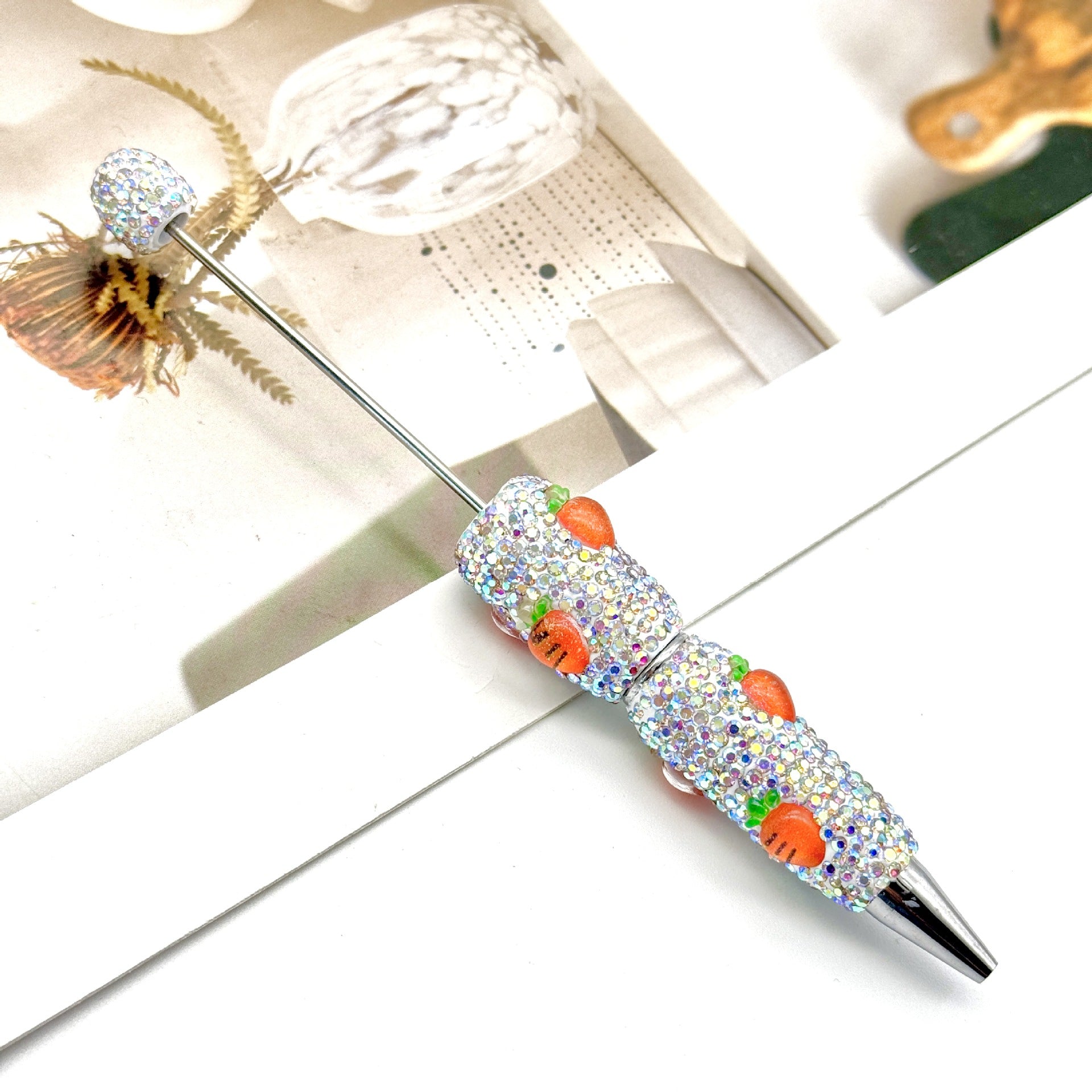 Wholesale Fruit Full Diamond beadable pens